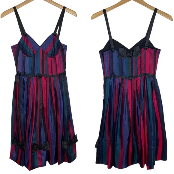 marc jacobs striped silk dress Marc Jacobs Mutlicolour Silk Dress For Sale at 1stDibs